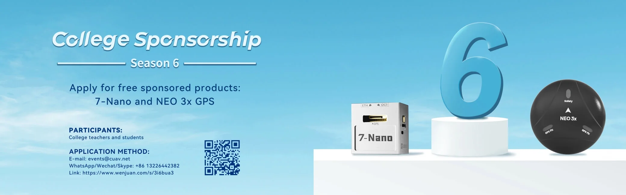College Sponsorship, 7-Nano AutoPilot, NEO 3x GNSS