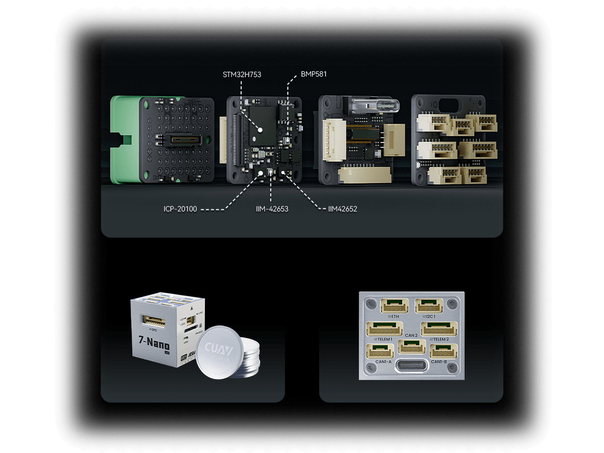 UAV ArduPilot PX4 Autopilot Drone Controller High-Integration Design. 无人机 ArduPilot PX4 飞控 控制器高集成度设计. 7-Nano V2