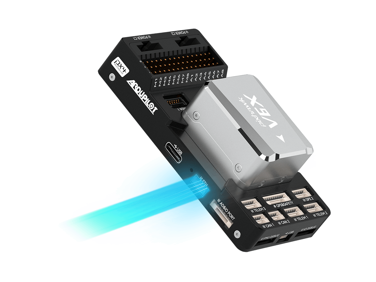 UAV ArduPilot PX4 Autopilot Drone Controller Ethernet. 无人机 ArduPilot PX4 飞控 控制器以太网接口. Pixhawk V6X