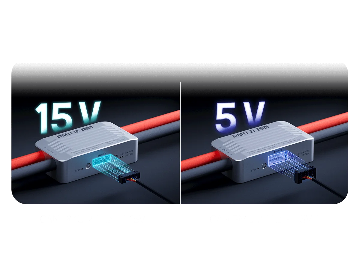 UAV DroneCAN Power Manager Unit 15V 5V Output. 无人机 DroneCAN 电源管理单元 15V 5V 输出. PMU 2 Lite