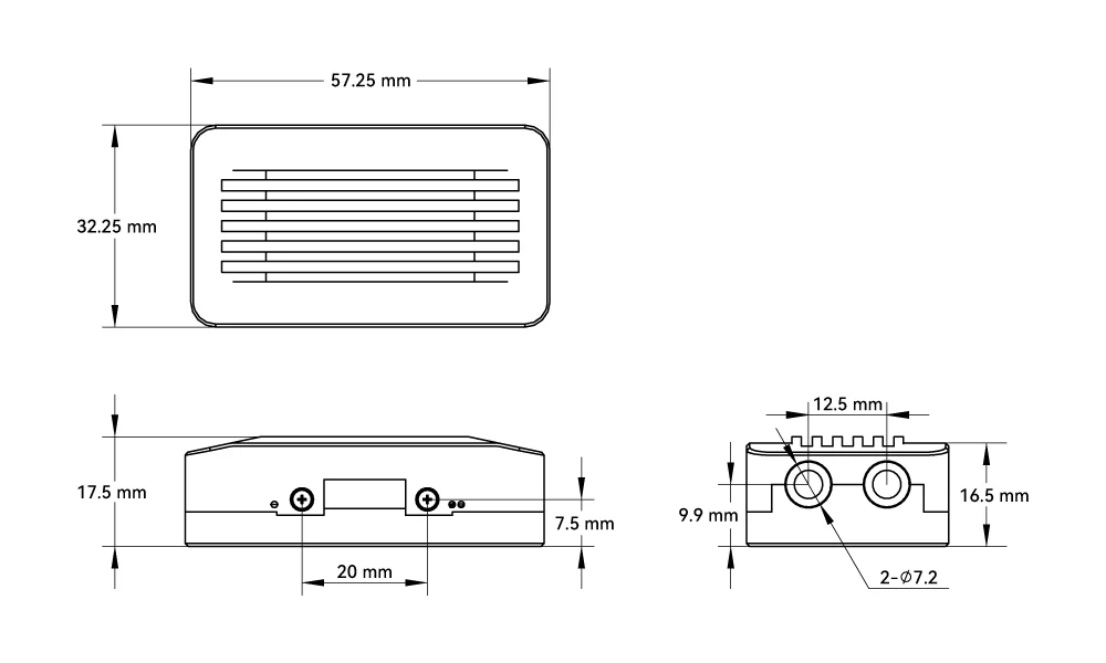 UAV DroneCAN Power Manager Unit Dimension. 无人机 DroneCAN 电源管理单元尺寸. PMU 2 Lite